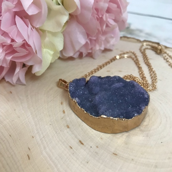 Irregular Natural Quartz Crystal Slice Pendant - Picture 2 of 8